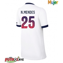 Camiseta Paris Saint-Germain Nuno Mendes #25 Visitante Equipación para mujer 2026-27 manga corta